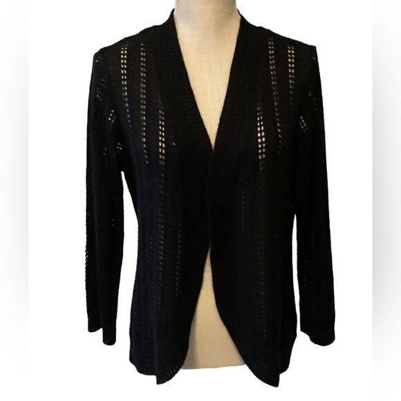 Dana Buchman Black Cardigan Sweater Medium - Picture 5 of 6